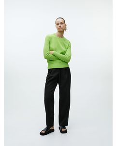 Fine-knit Cotton Blend Jumper Bright Green