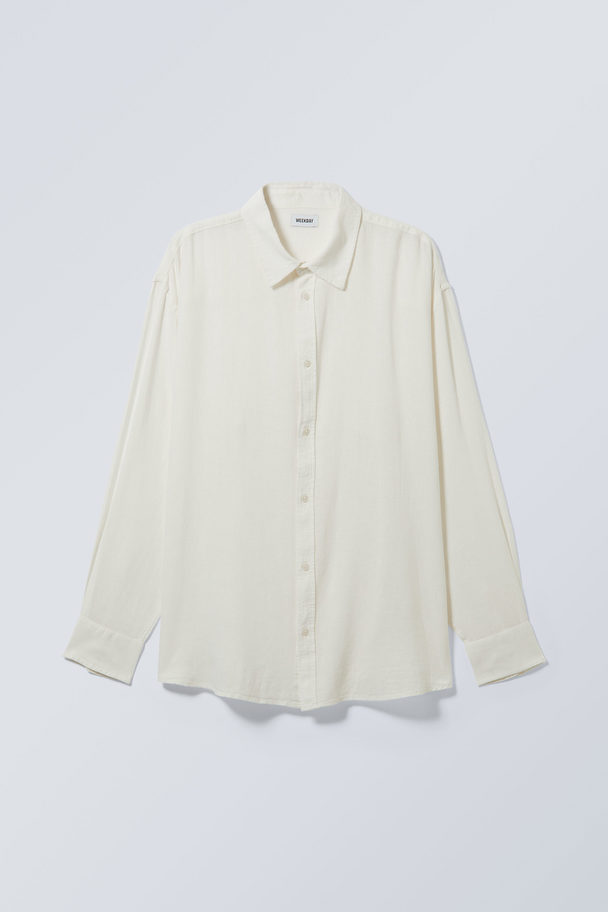 Weekday Oversized Linen Shirt Vit