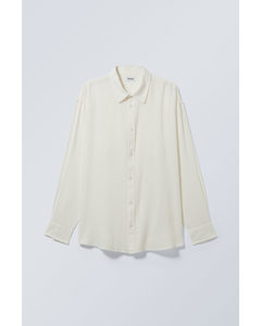 Oversized Linen Shirt Vit