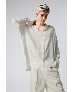 Oversized Linen Shirt Vit