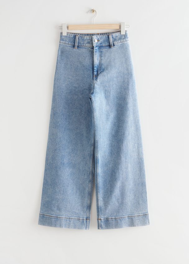 & Other Stories Wide Cropped Jeans Hellblau