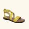 Miconos Yellow Leather Flat Sandals