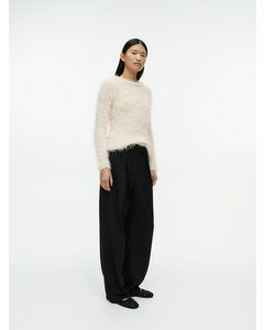 Hairy Knit Jumper Off White