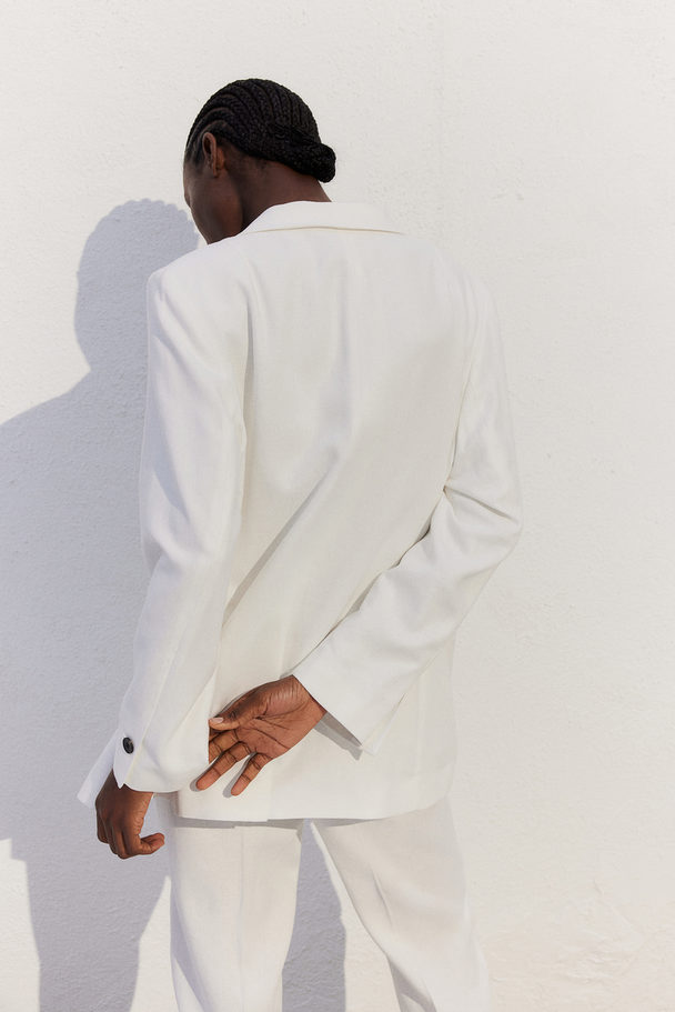 H&M Linen-blend Blazer White