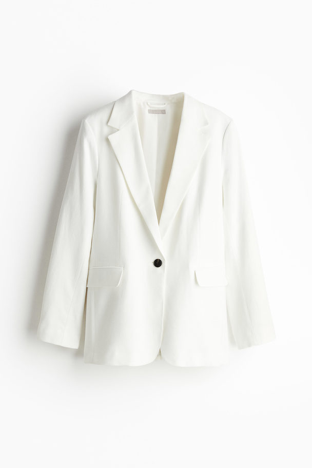 H&M Linen-blend Blazer White