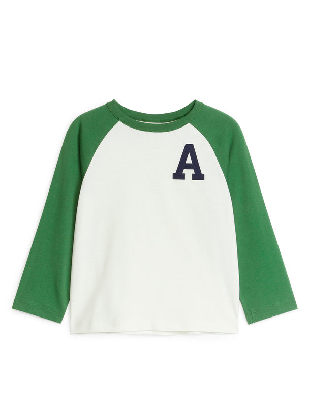 ARKET Langermet T-skjorte Hvit/grønn