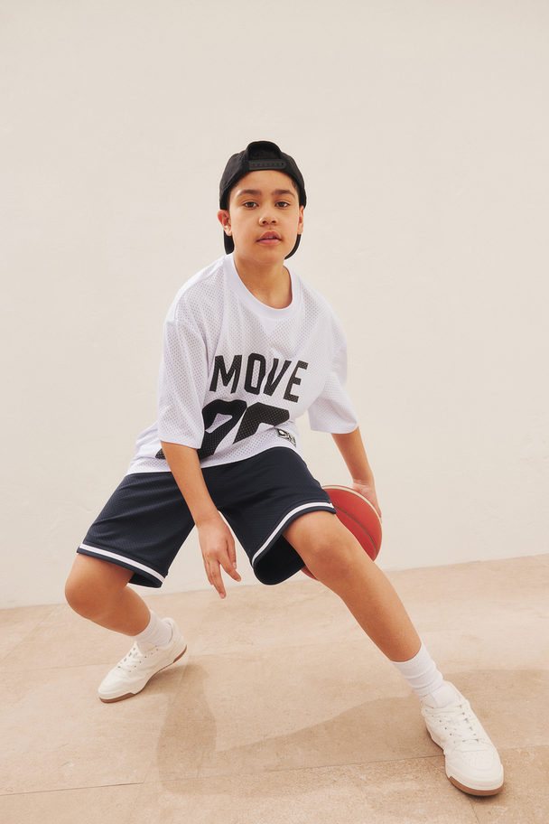 H&M DryMove™ Mesh Sportshirt Weiß/Move 90