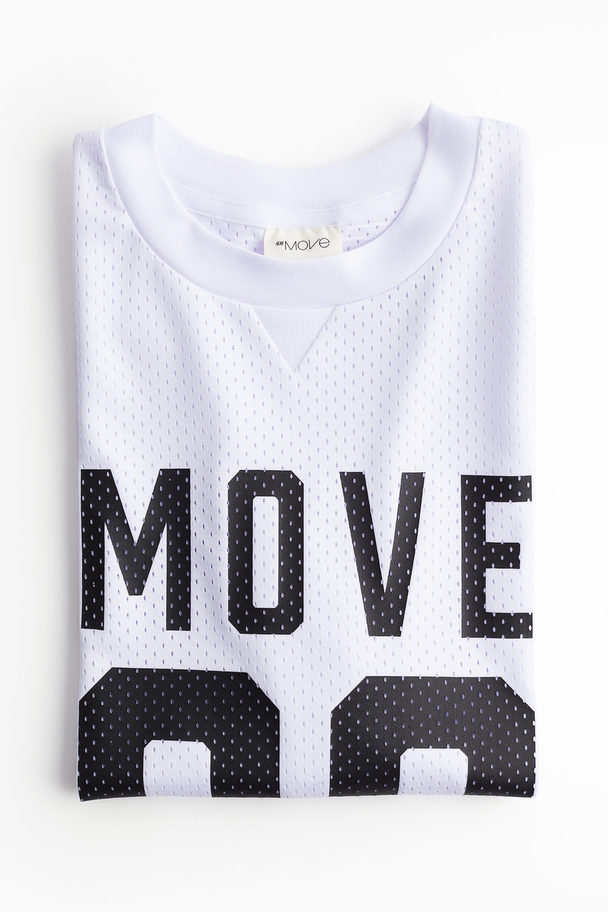 H&M DryMove™ Mesh Sportshirt Weiß/Move 90