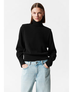 Merino Turtleneck Knit Jumper Black