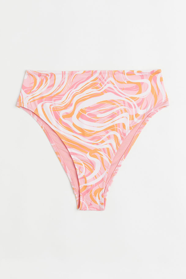 H&M Brazilian Bikini Bottoms Light Pink/patterned