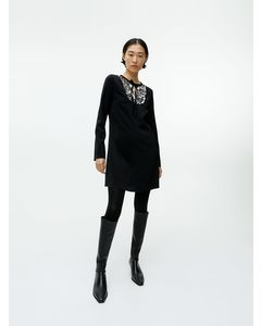Embellished Mini Dress Black