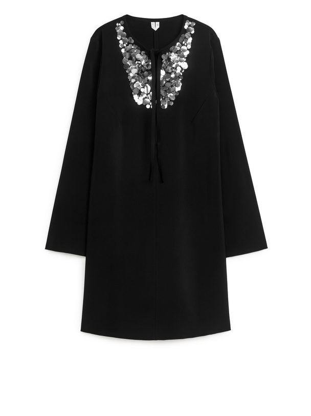 ARKET Embellished Mini Dress Black
