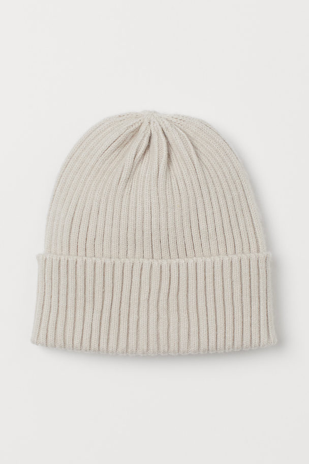 H&M Knitted Hat Light Greige