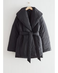 Padded Nylon Coat Black