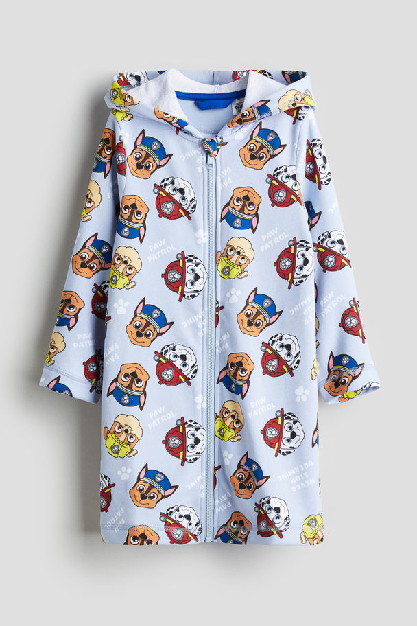 H&M Zip-front Terry Dressing Gown Light Blue/paw Patrol
