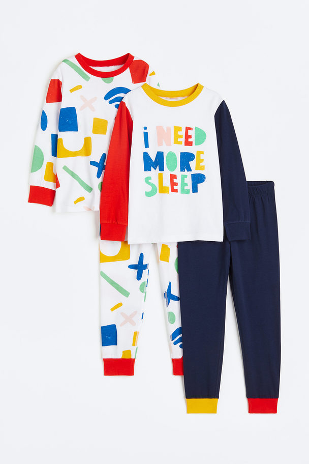 H&M 2-pack Pyjamas Dark Blue/block-coloured