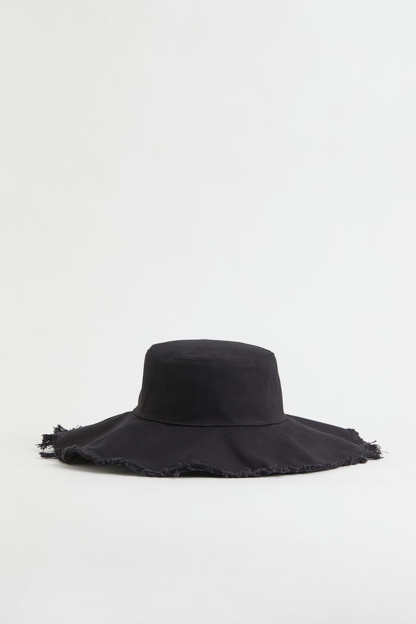 H&M Cotton Canvas Sun Hat Black