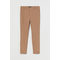 Cropped Pantalon - Skinny Fit Donkerbeige/geruit