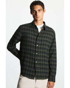 Textured Checked Shirt Dark Green / Check