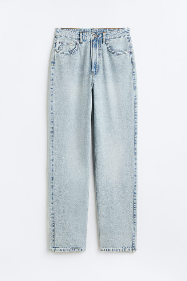 H&M 90s Straight High Jeans Light Denim Blue
