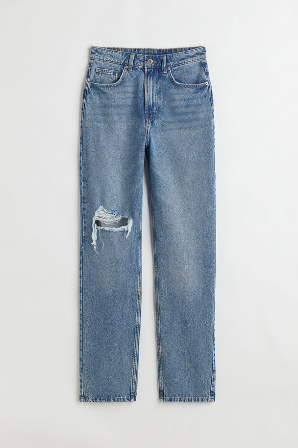 H&M 90s Straight High Jeans Blau