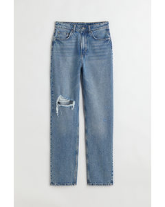 90s Straight High Jeans Denim Blue