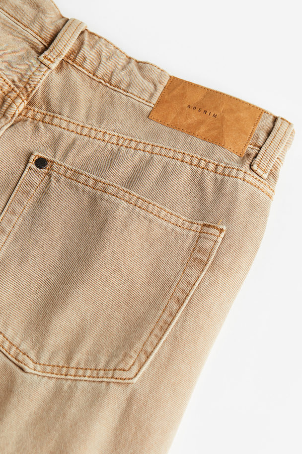 H&M 90s Straight High Jeans Beige