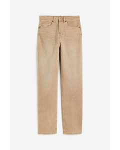 90s Straight High Jeans Beige
