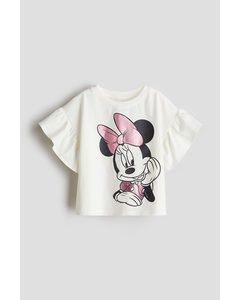 T-Shirt mit Print Weiß/Minnie Maus