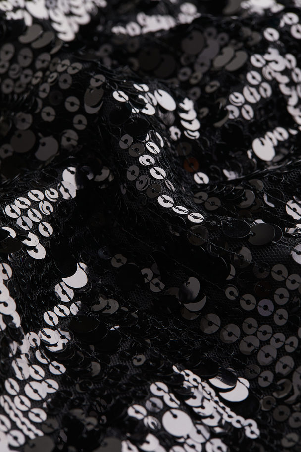 H&M Sequined A-line Dress Black