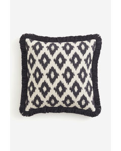 Jacquard-weave Cushion Cover Dark Grey/patterned