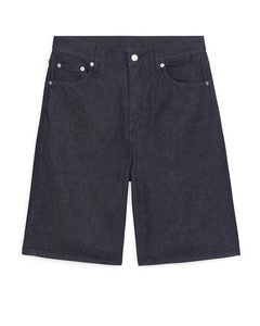 Non-stretch Denim Shorts Dark Blue