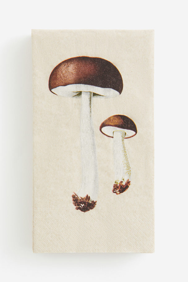H&M HOME 15-pack Paper Napkins Beige/mushrooms