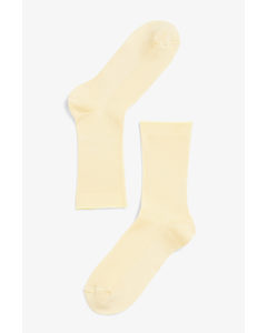 Ribbed Luxe Socks Light Yellow