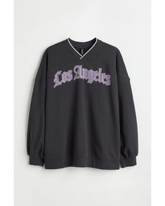 H&m+ Oversized Sweatshirt Sort/los Angeles