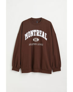 H&m+ Oversized Sweatshirt Mørk Brun/montreal