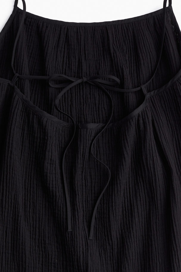 H&M Überwurfkleid mit Bindedetail Schwarz