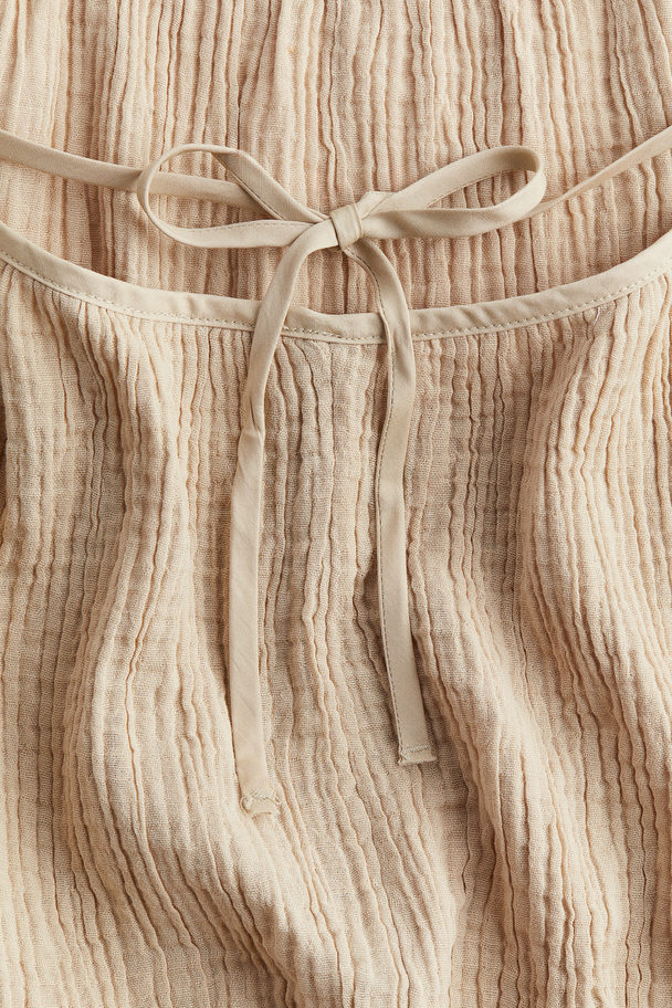 H&M Tie-detail Throw-on Dress Beige