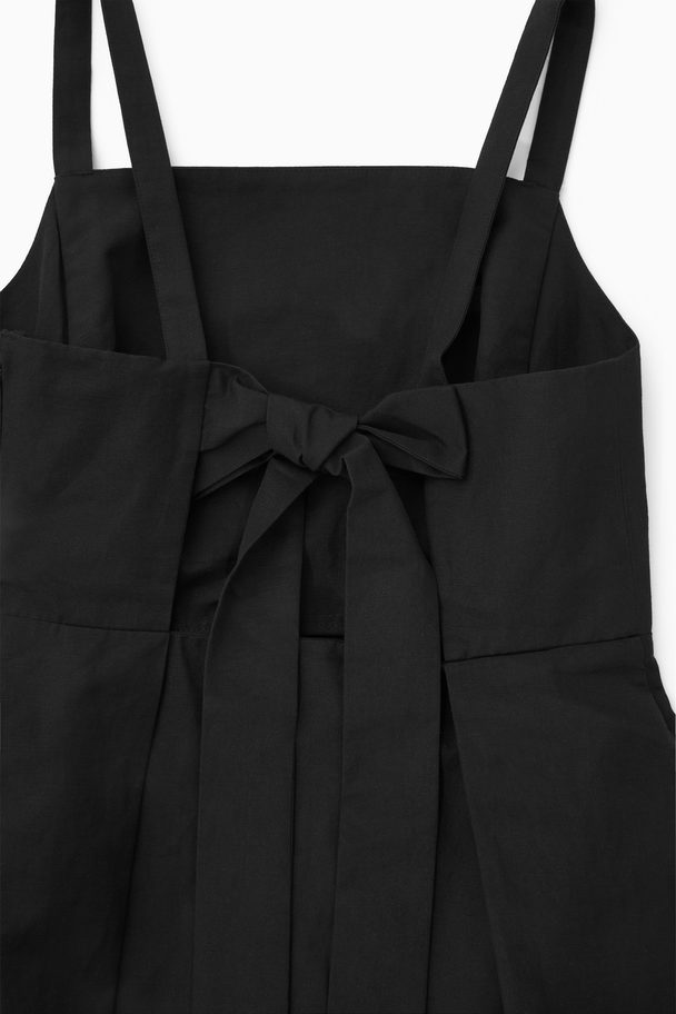 COS Open-back Mini Pinafore Dress Black