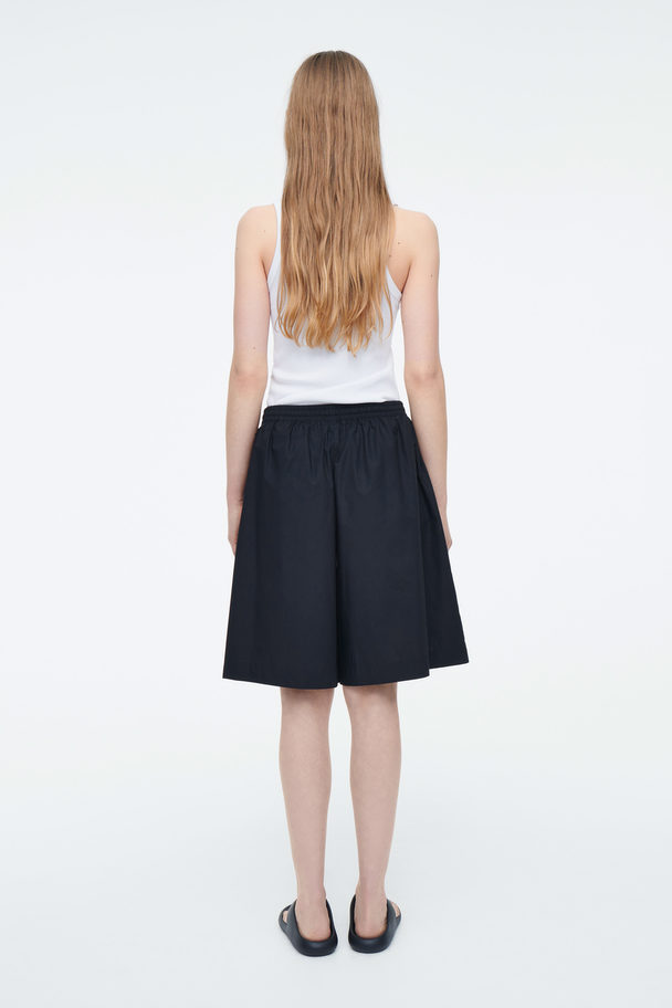 COS Cotton Drawstring Shorts Navy