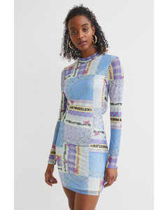 Mønstret Bodycon-kjole Lyslilla/paisleymønstret