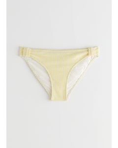 Jacquard Check Bikini Briefs Yellow Checks