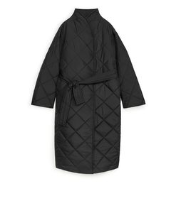 Oversized Quilted Coat Black