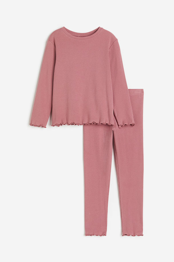 H&M Pyjama aus Jersey Rosa