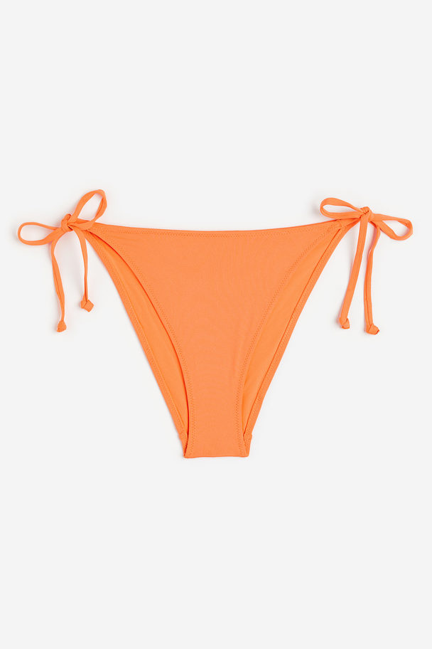 H&M Bikinitruse Tanga Med Knyting Orange