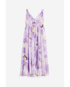 Lyocell-blend Maxi Dress Light Purple/floral