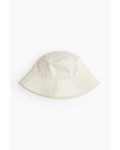 Bucket Hat aus Baumwolle Hellbeige