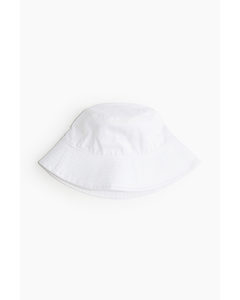 Bucket Hat aus Baumwolle Weiß