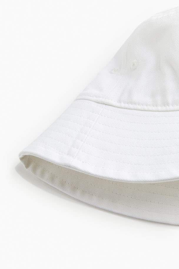H&M Bucket Hat aus Baumwolle Weiß