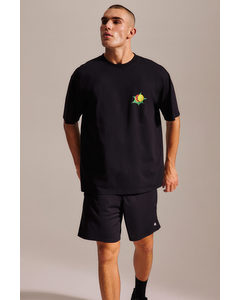 Drymove™ Loose Fit Sports T-shirt With Cotton Feel Black/tennis Ball